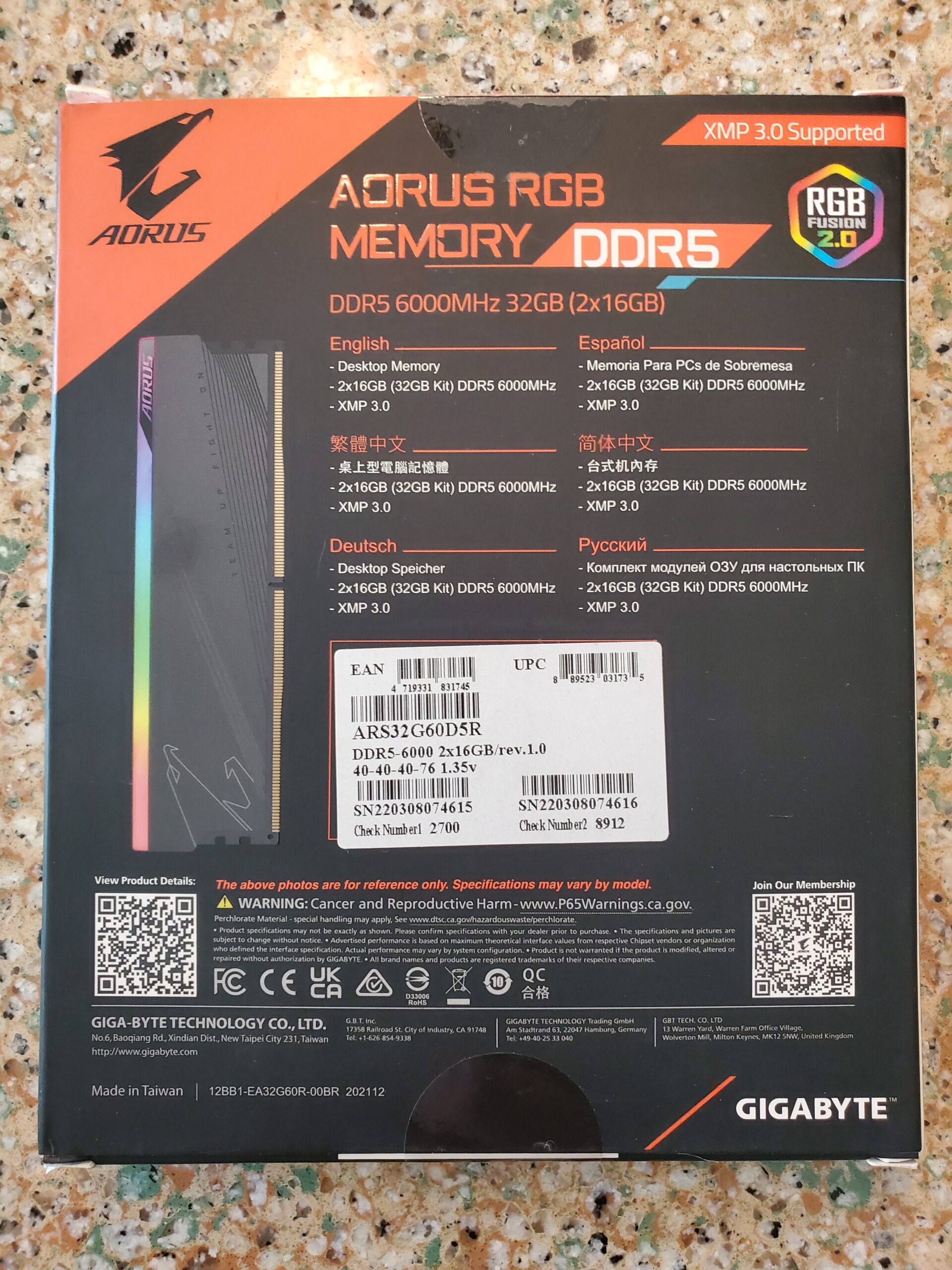 Gigabyte AORUS RGB Memory DDR5 32GB 6000MHz Review