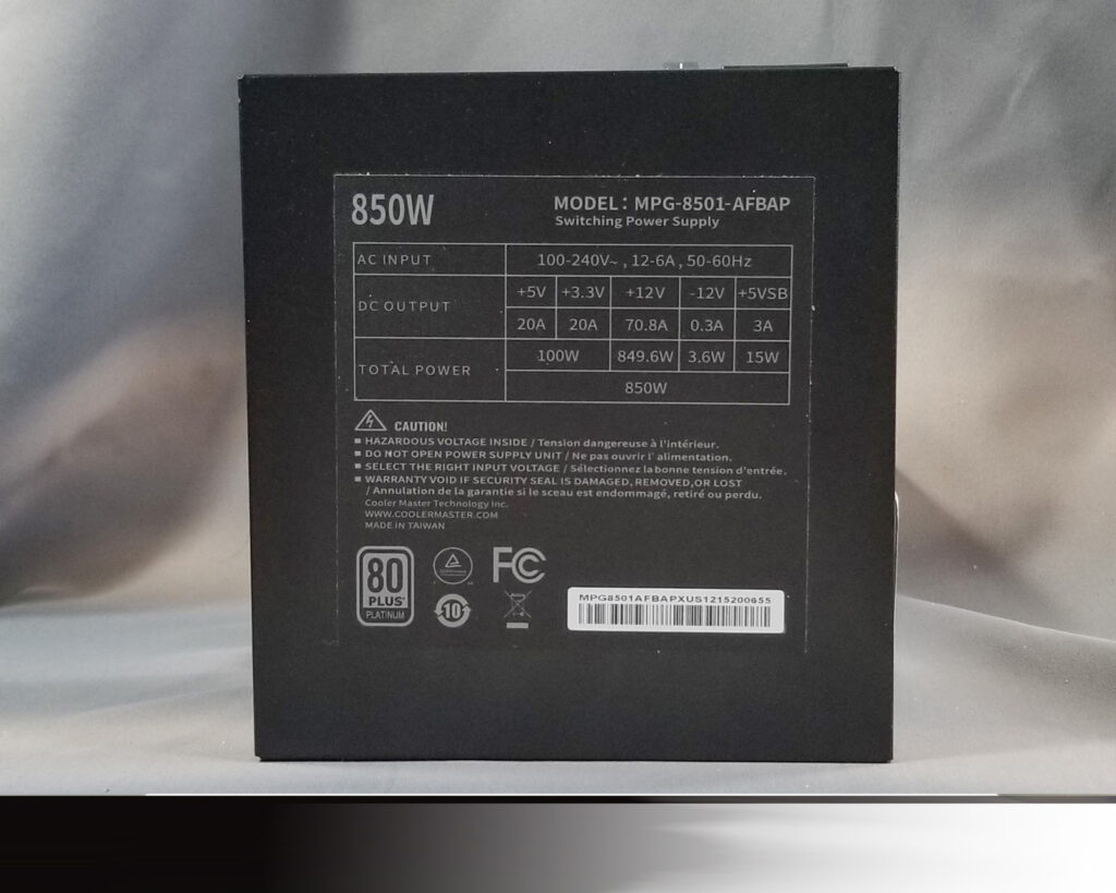 Cooler Master XG850 Plus Platinum Power Supply Unboxing